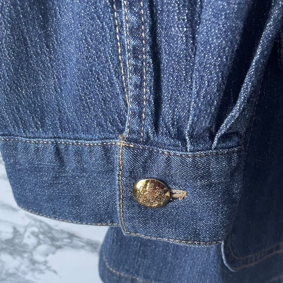 Lauren Ralph Lauren 22W Blue Denim Jacket with Gold Buttons - Picture 6 of 8